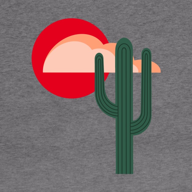 Stylized Desert Landscape with Saguaro Cactus by Obstinate and Literate